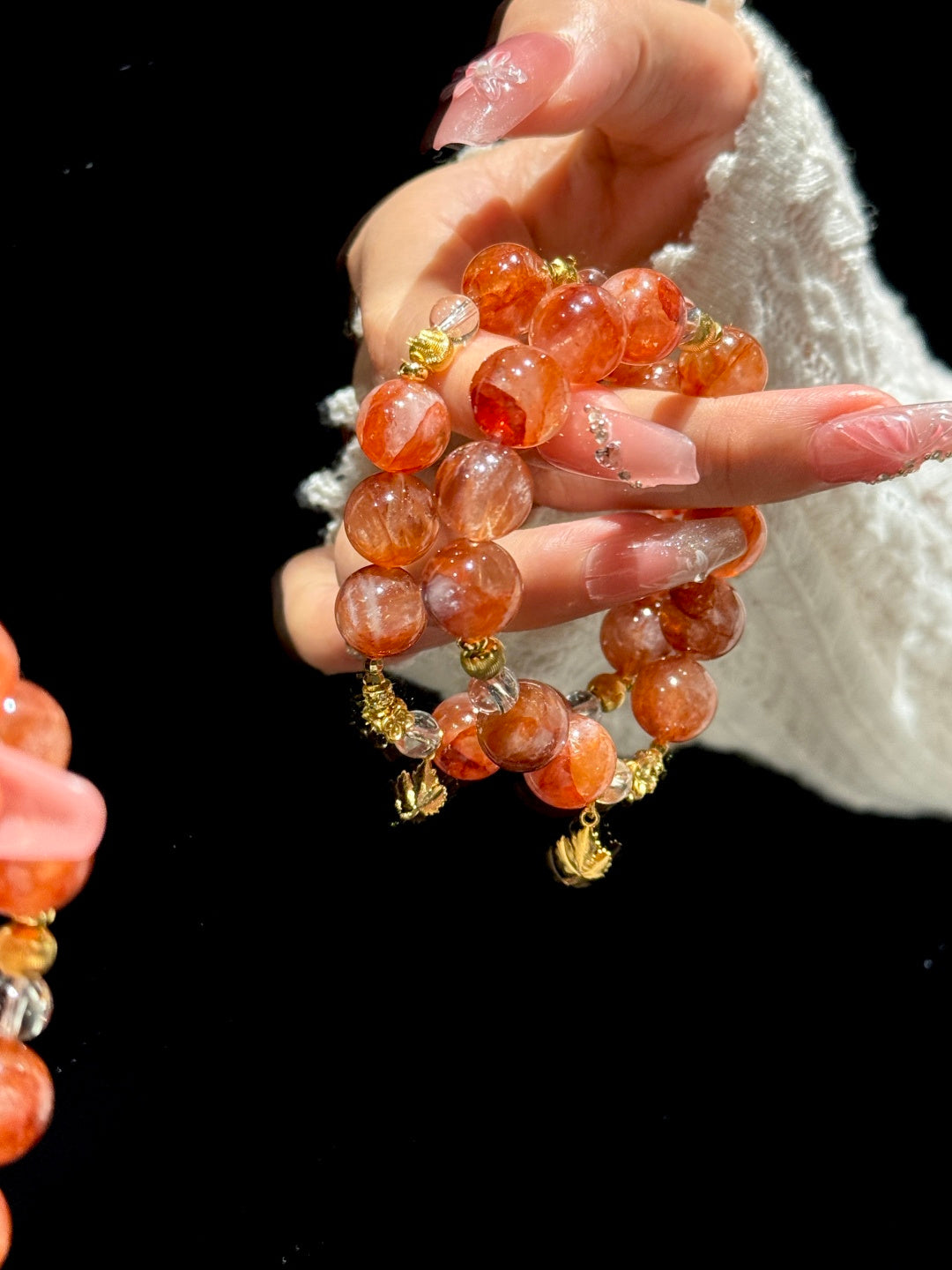 Maple Narrative · Red Flower Phantom Quartz Bracelet