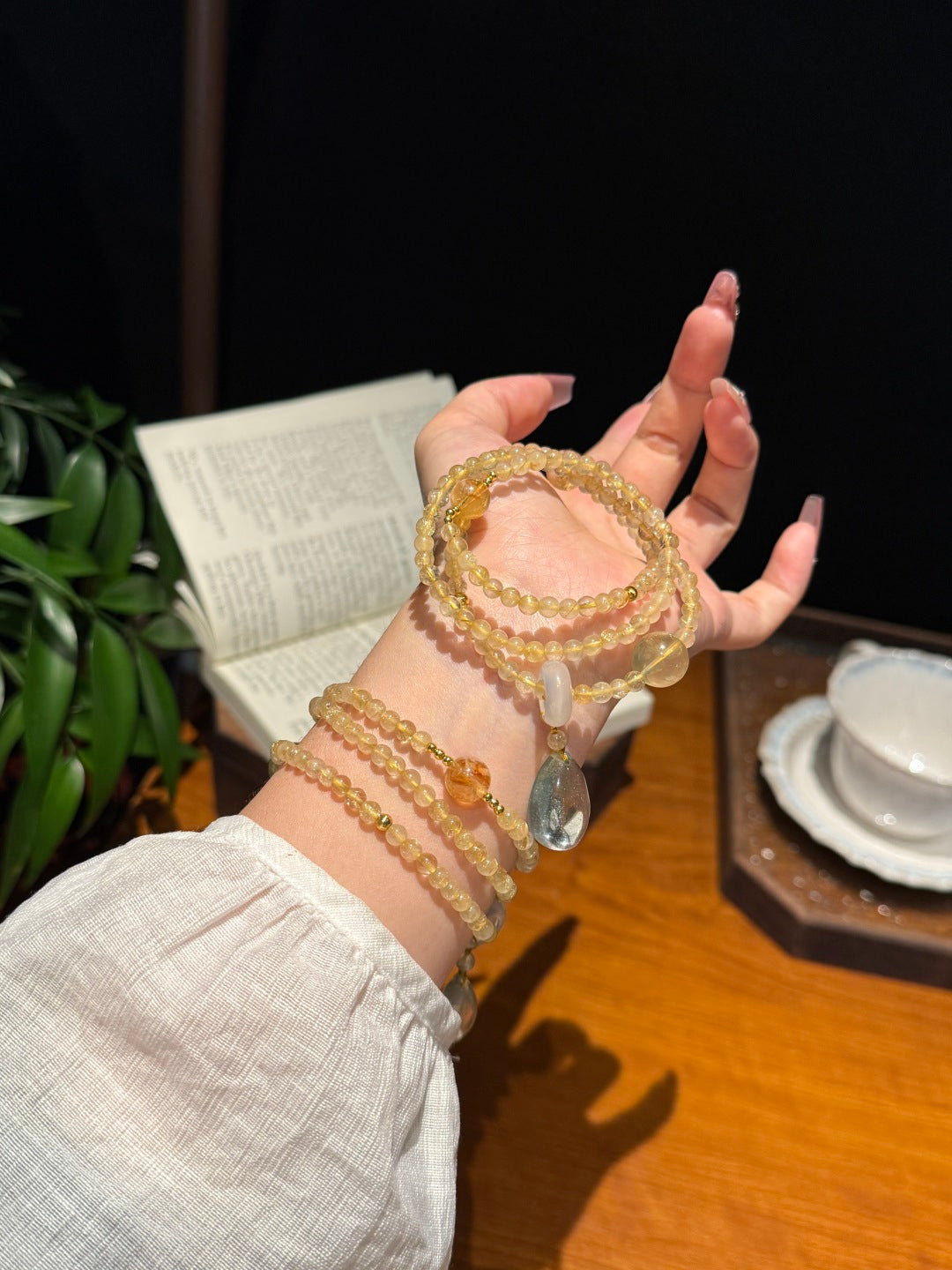 Golden Rutilated Quartz & Citrine Multi-Strand Crystal Bracelet – Abundance, Success