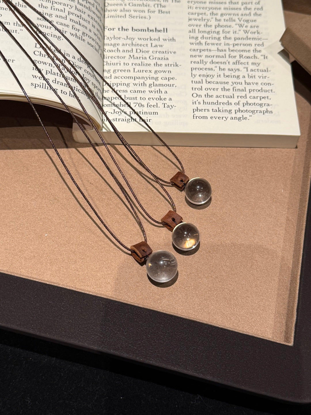 Natural Clear Quartz Crystal Pendant with Adjustable Cord