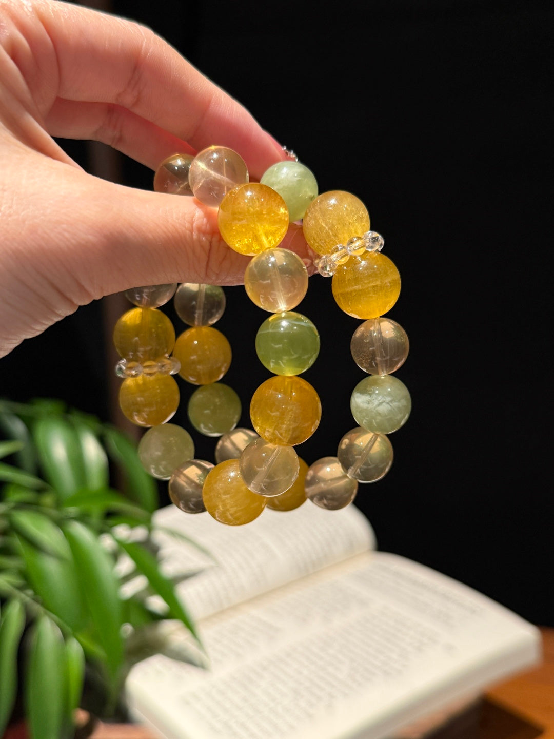 Yellow Fluorite, Citrine & Green Jade Beaded Bracelet – Summer Fresh Crystal Jewelry