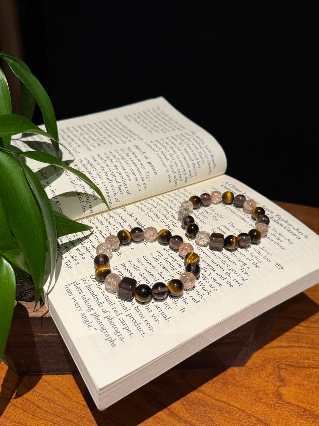 Tiger's Eye, Smoky Quartz & Black Gold Super Seven Bracelet – Grounding & Inner Strength