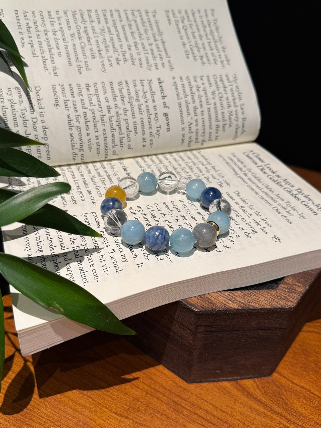 Aquamarine, Blue Kyanite & White Quartz Beaded Bracelet — A Wish for Calm and Clarity