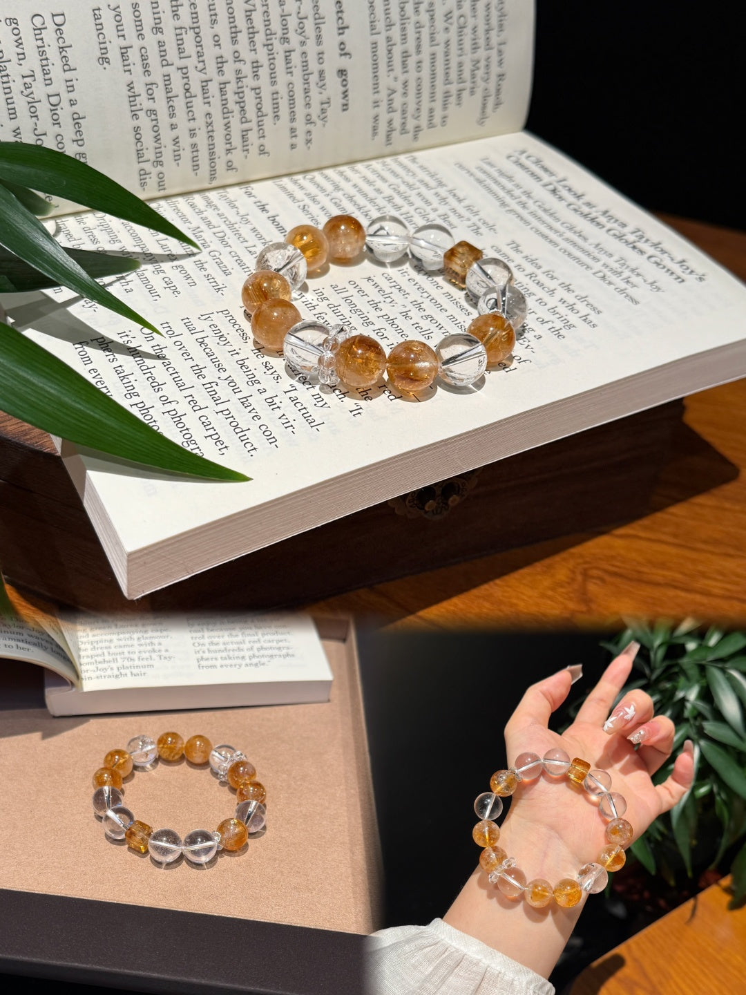 Yellow Tower Quartz & Clear Quartz Beaded Bracelet — A Wish for Abundance and Clarity