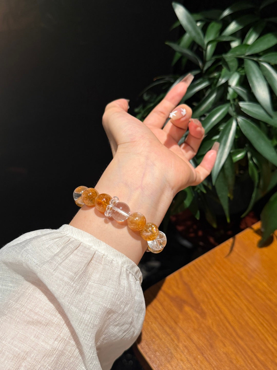 Yellow Tower Quartz & Clear Quartz Beaded Bracelet — A Wish for Abundance and Clarity