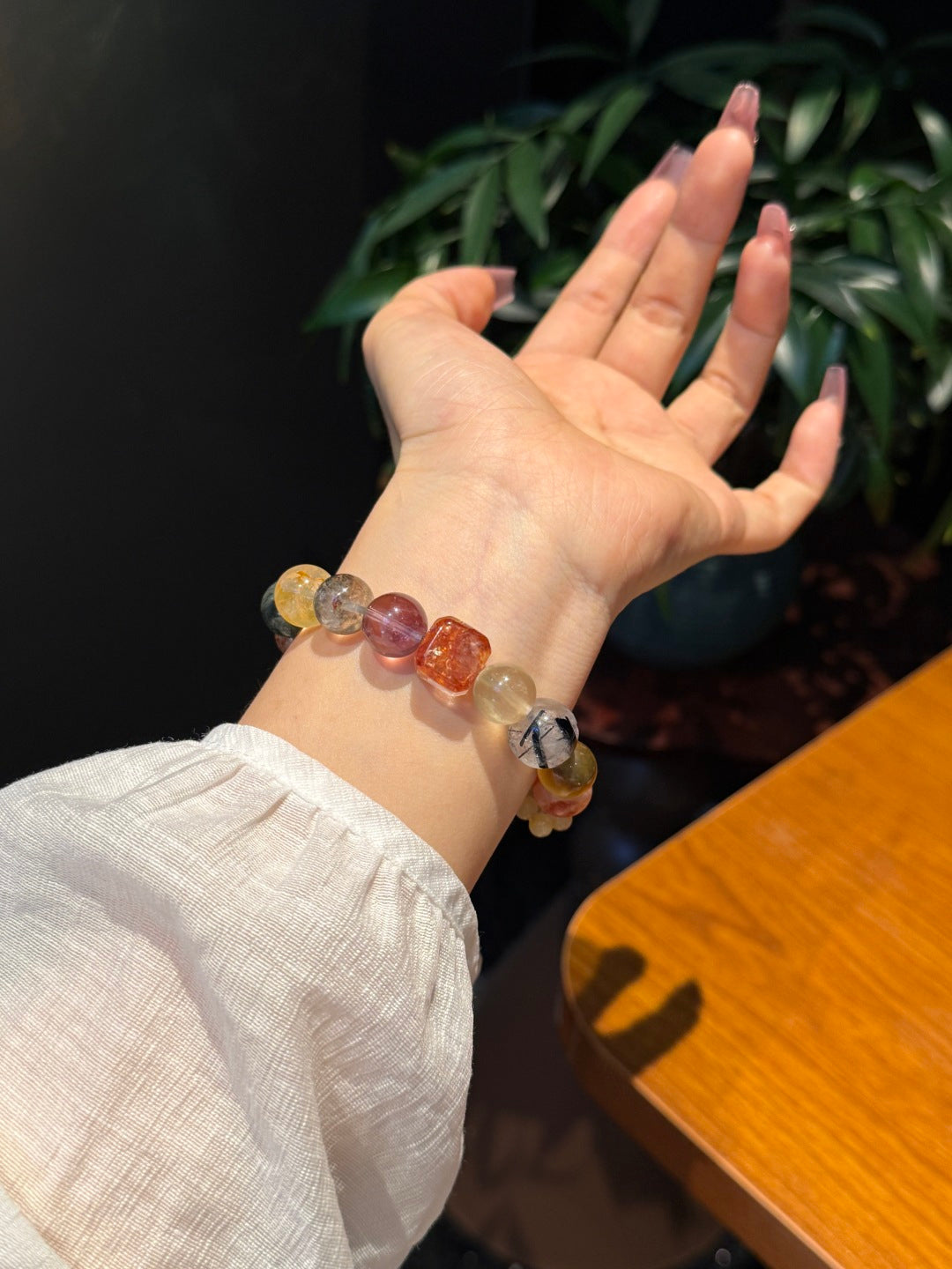 Multi-Gemstone Beaded Bracelet with Black Gold Super Seven and Citrine — A Wish for Harmony and Balance