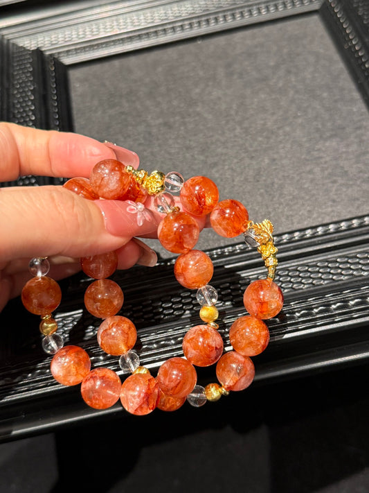 Maple Narrative · Red Flower Phantom Quartz Bracelet