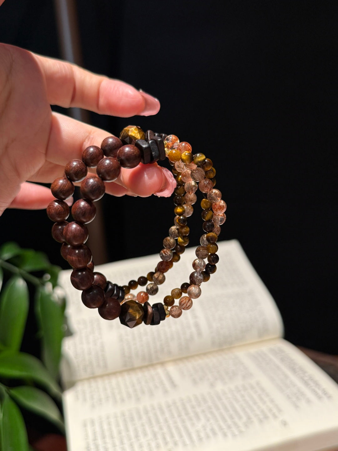 Black Gold Super Seven Crystal & Tiger's Eye Bracelet – Strength, Focus & Abundance