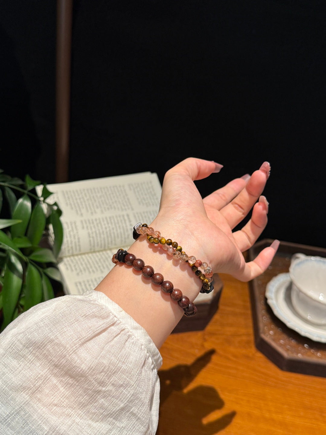 Black Gold Super Seven Crystal & Tiger's Eye Bracelet – Strength, Focus & Abundance