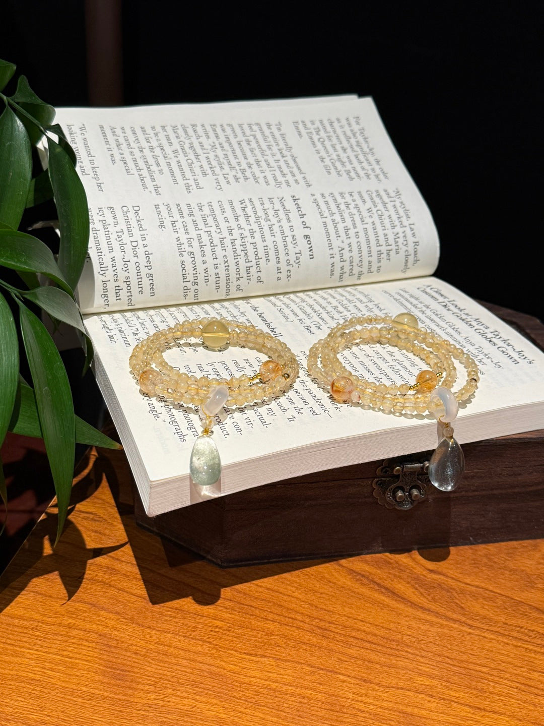 Golden Rutilated Quartz & Citrine Multi-Strand Crystal Bracelet – Abundance, Success
