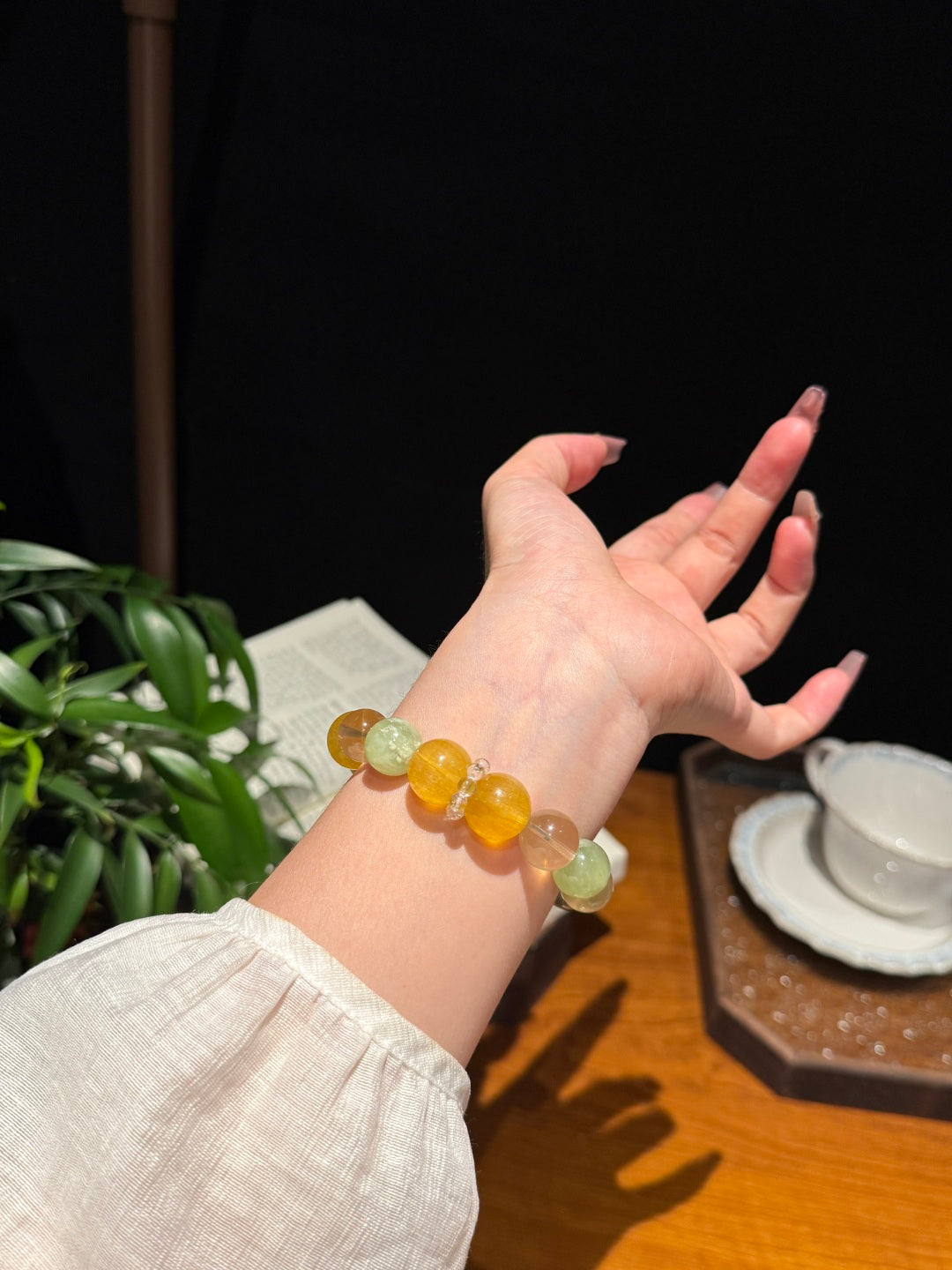 Yellow Fluorite, Citrine & Green Jade Beaded Bracelet – Summer Fresh Crystal Jewelry