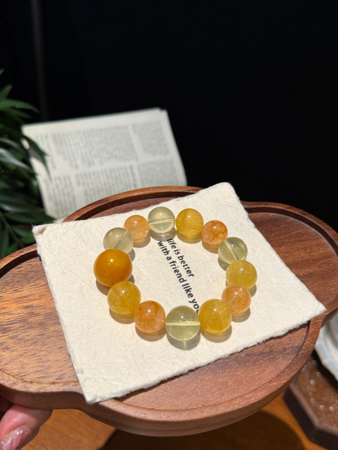 Yellow Crystal, Citrine & Yellow Fluorite Beaded Bracelet — A Wish for Abundance and Sunshine