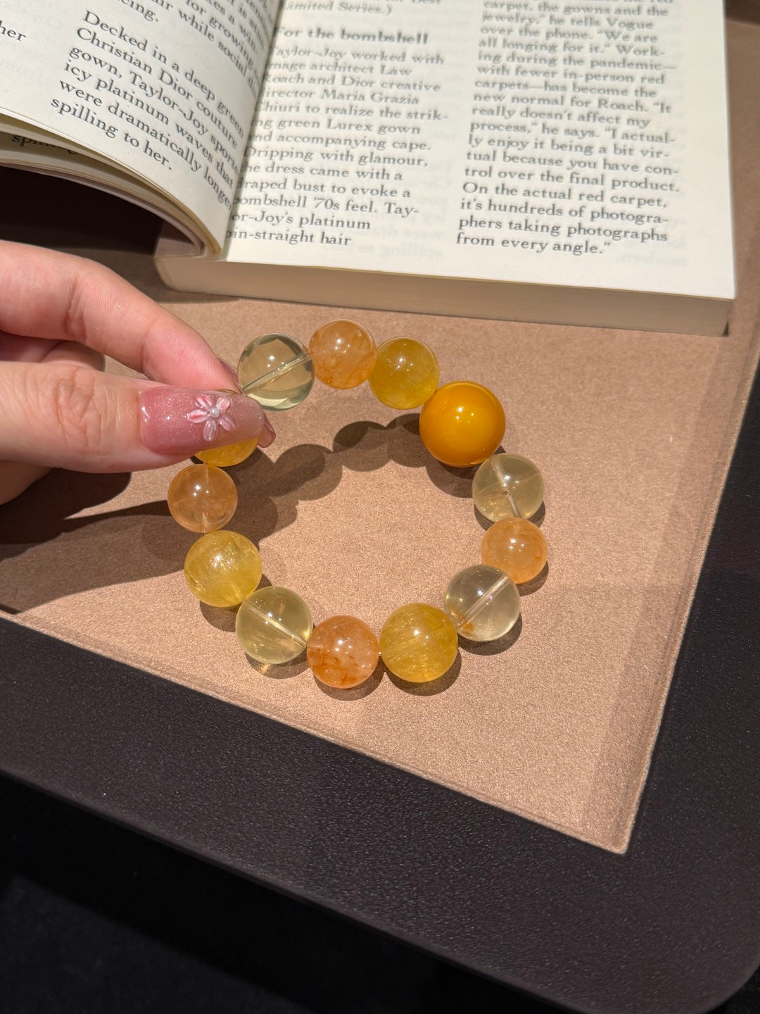 Yellow Crystal, Citrine & Yellow Fluorite Beaded Bracelet — A Wish for Abundance and Sunshine