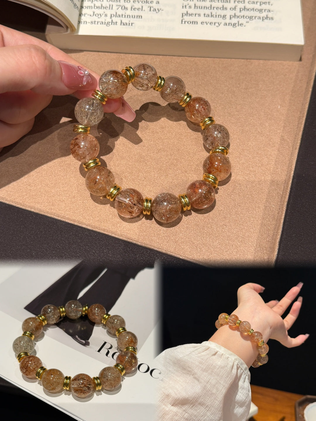 Black Gold Super Seven Beaded Bracelet — A Wish for Power and Wealth