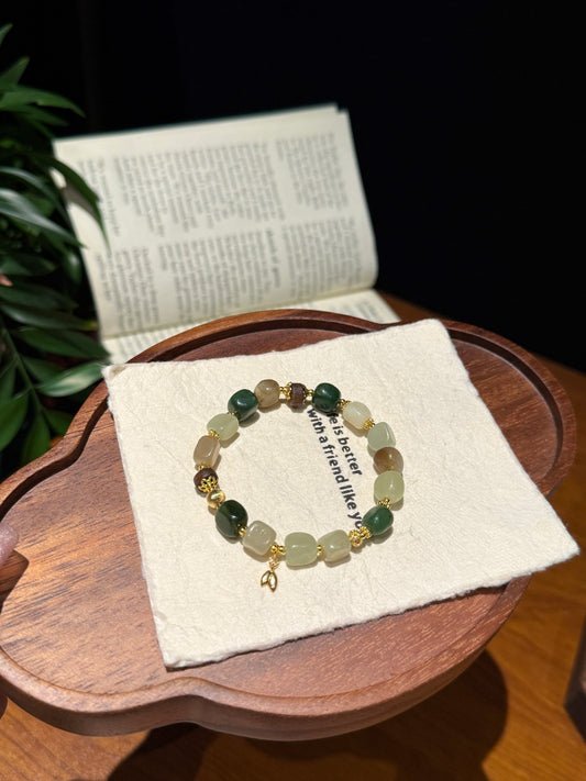 Natural Hetian Jade Beaded Bracelet with Agarwood Spacers — A Wish for Harmony and Quiet Luxury