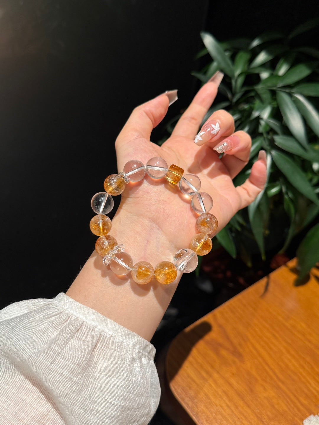 Yellow Tower Quartz &amp; Clear Quartz Beaded Bracelet — A Wish for Abundance and Clarity