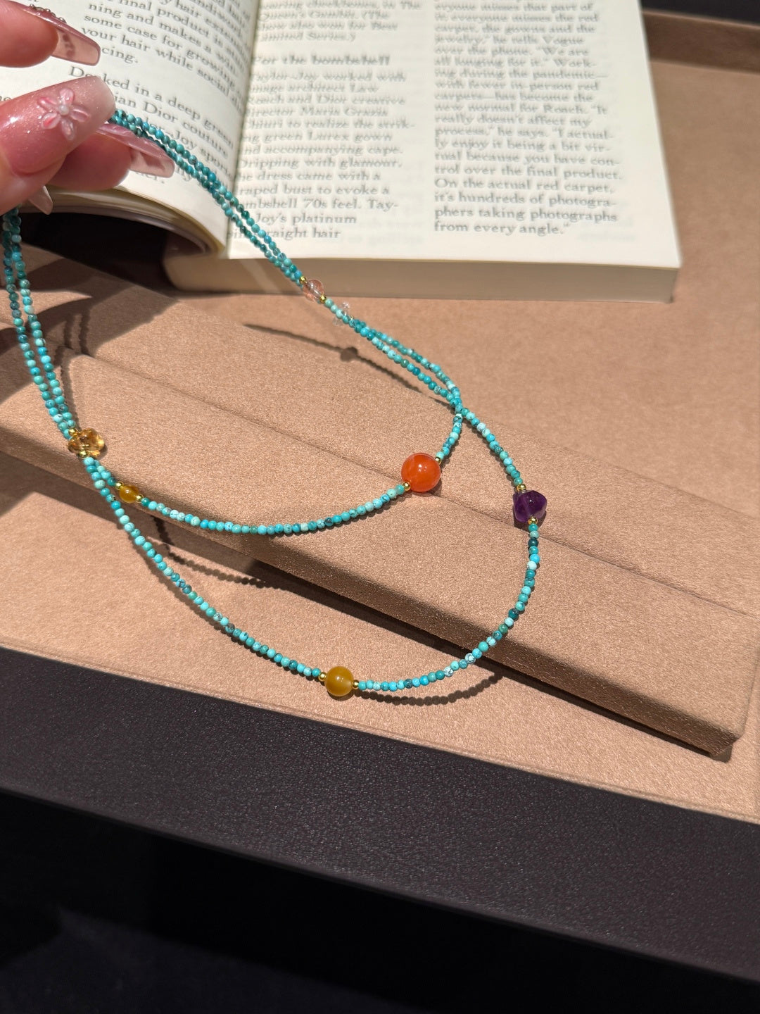 Natural Turquoise Multi-Strand Bracelet with Gemstone Accents — A Wish for Protection and Joyful Energy