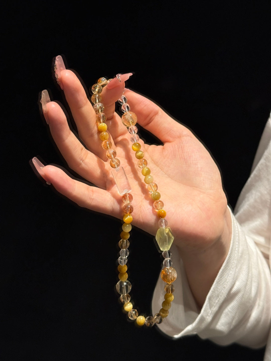 Tiger's Eye, Yellow Fluorite & Clear Quartz Bracelet– Natural Gemstone Jewelry